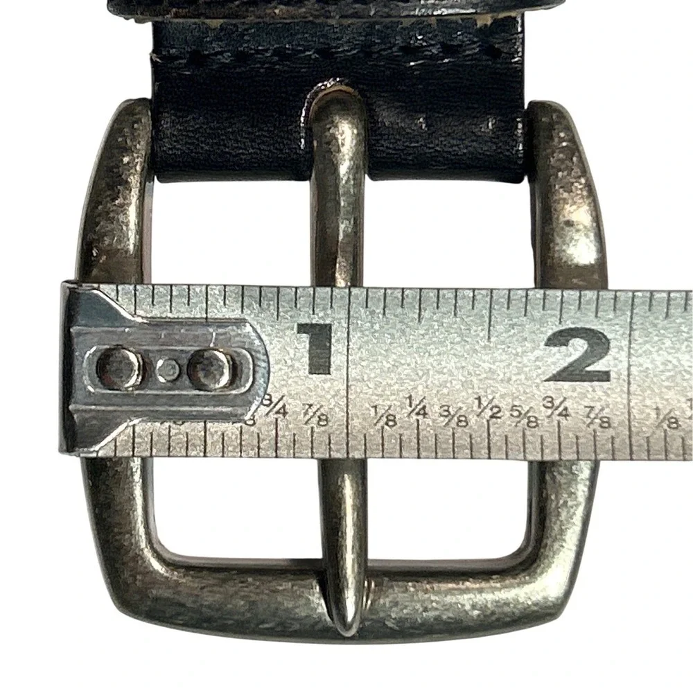 Cherokee Black Braided Genuine Woven Leather Silver Buckle Belt Size XXL 44-48